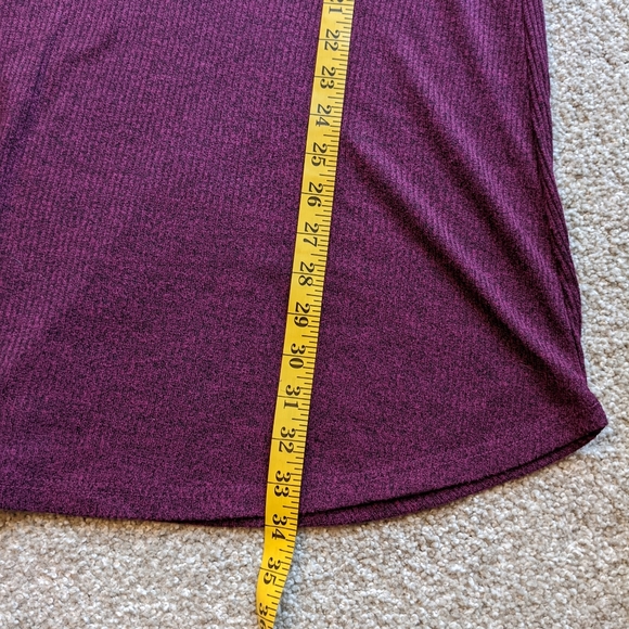 (2/$25) Cotton On heather dark magenta cuffed ribbed shift dress - Picture 7 of 7